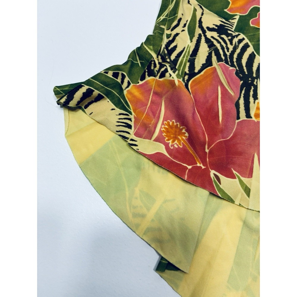 Vintage Y2k 90's Charlotte Russe‎ Women Yellow Halter Top Large Tropical Flowy - Picture 14 of 14